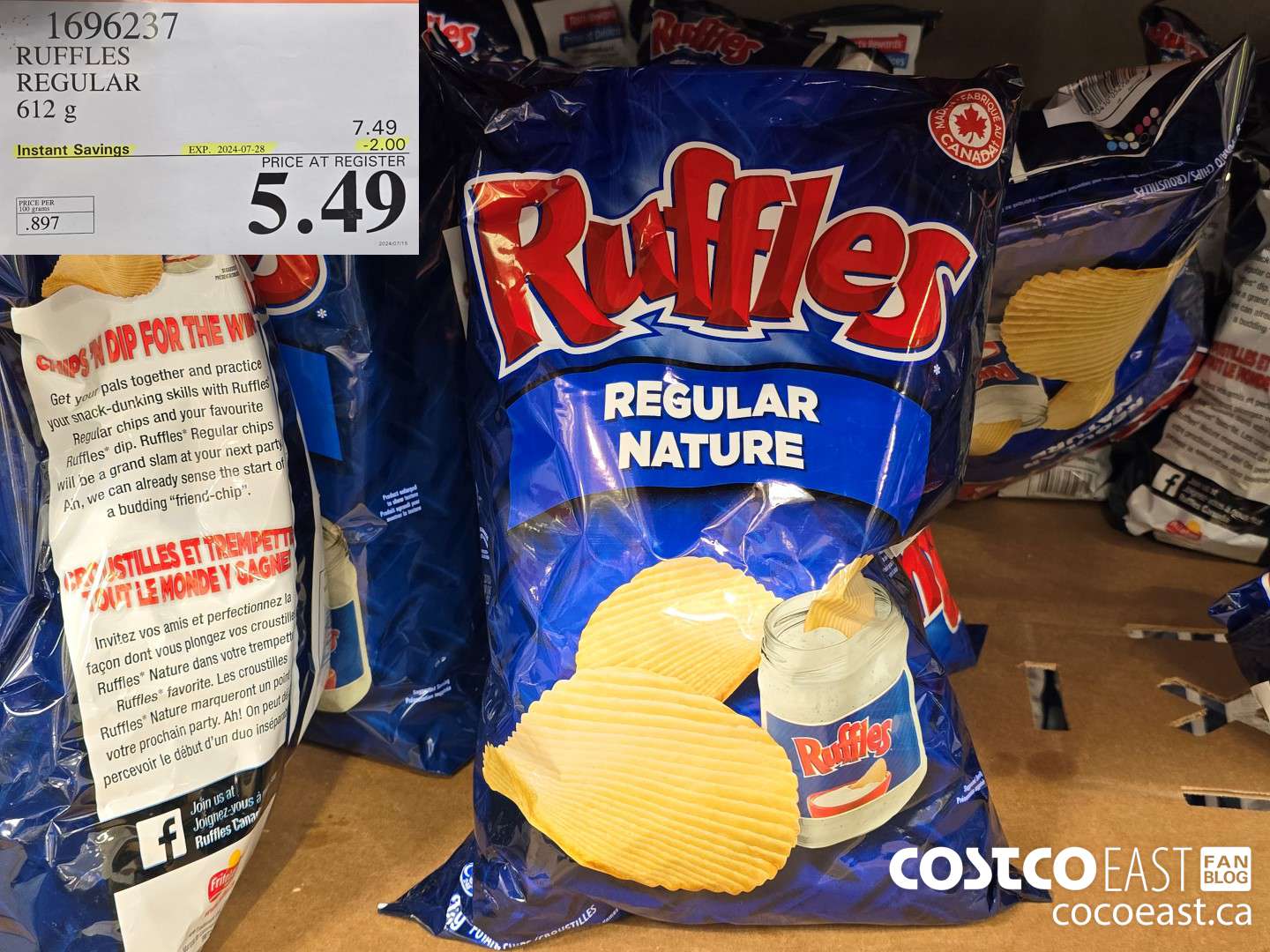 1696237 RUFFLES REGULAR 612 G ($2.00 INSTANT SAVINGS EXPIRES ON 2024-07-28) $5.49