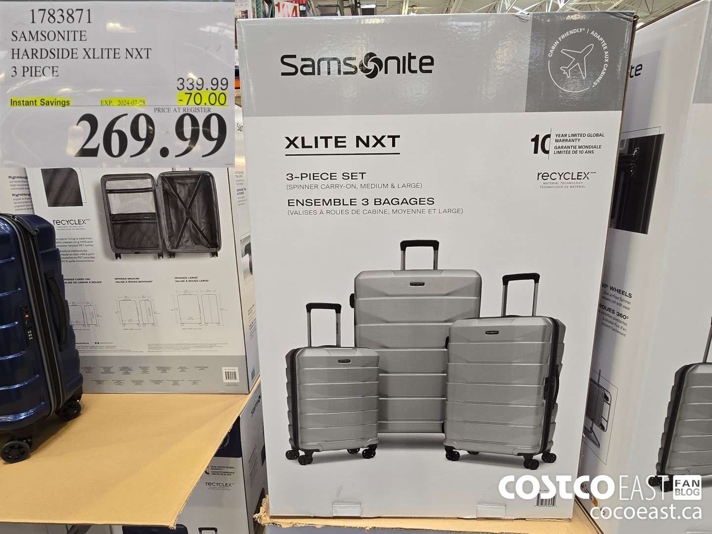 1783871 SAMSONITE HARDSIDE XLITE NXT 3 PIECE ($70.00 INSTANT SAVINGS EXPIRES ON 2024-07-28) $269.99