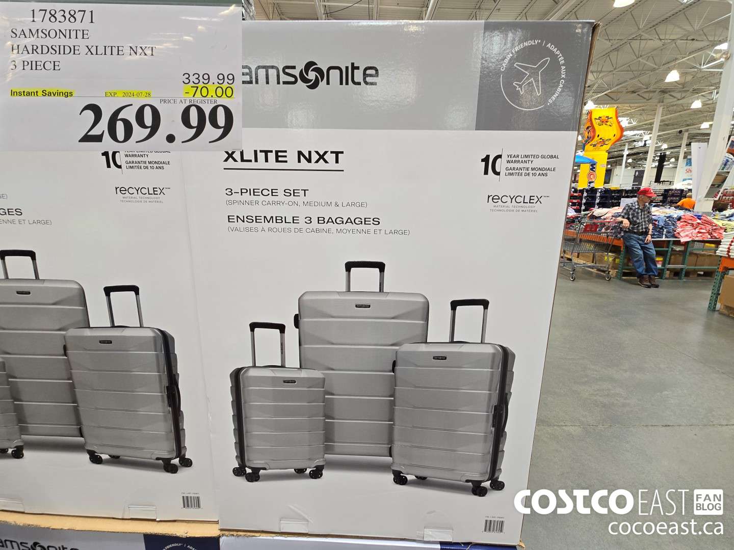 1783871 SAMSONITE HARDSIDE XLITE NXT 3 PIECE ($70.00 INSTANT SAVINGS EXPIRES ON 2024-07-28) $269.99