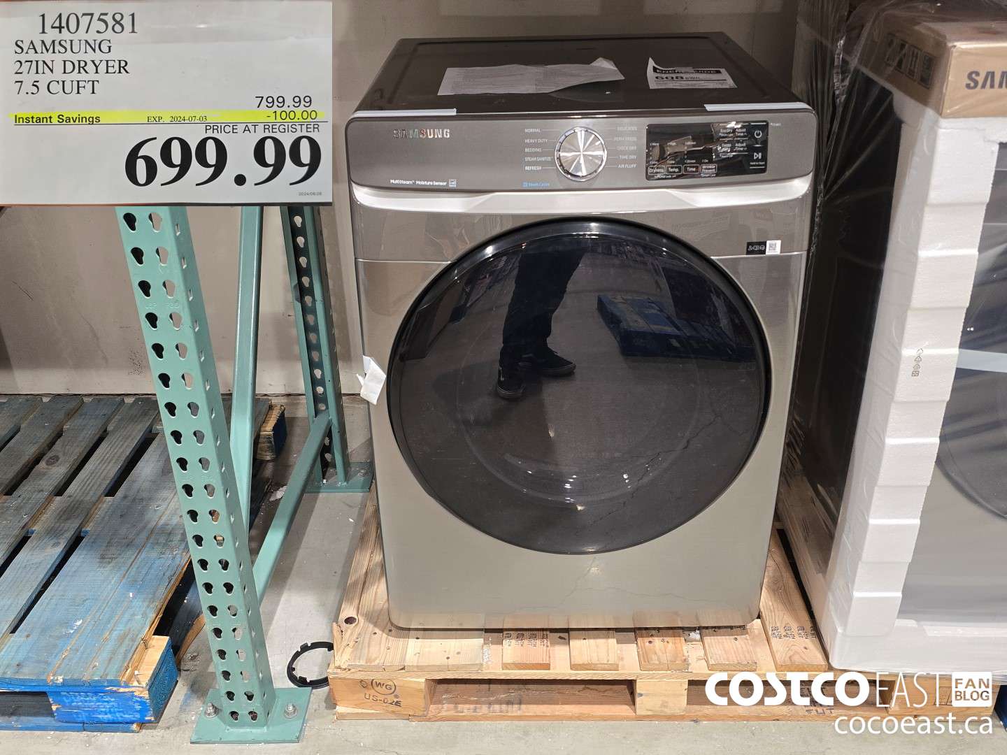 1407581 SAMSUNG 27IN DRYER 7.5 CUFT ($100.00 INSTANT SAVINGS EXPIRES ON 2024-07-03) $699.99
