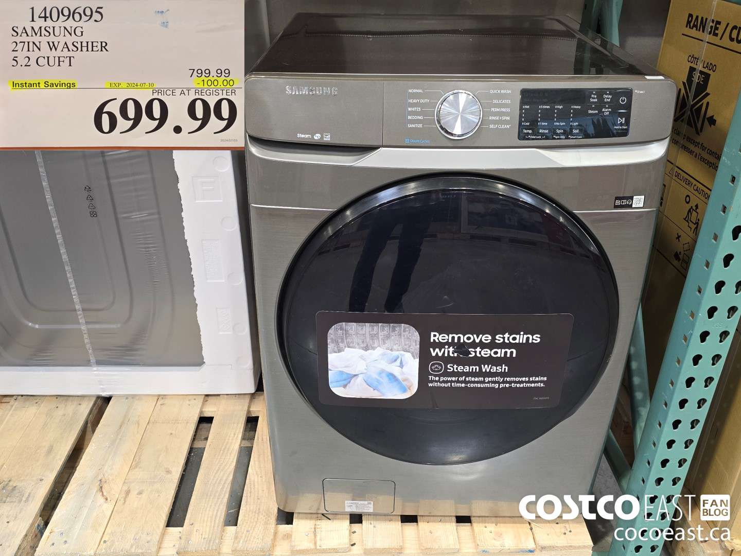 1409695 SAMSUNG 27IN WASHER 5.2 CUFT ($100.00 INSTANT SAVINGS EXPIRES ON 2024-07-10) $699.99