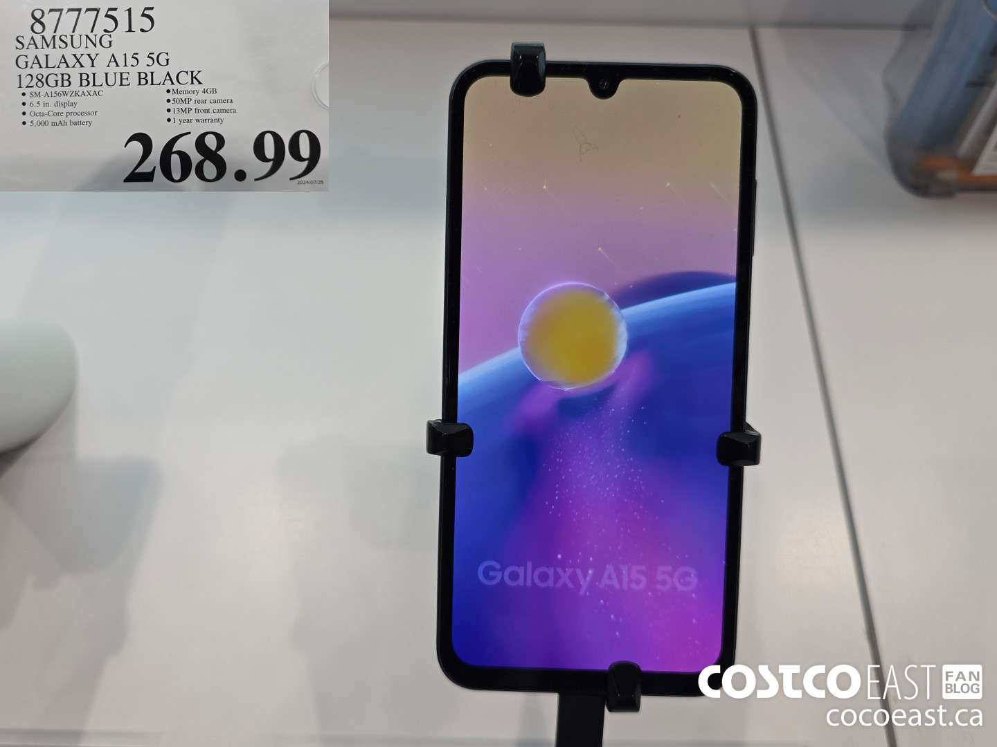 8777515 SAMSUNG GALAXY A15 5G 128GB BLUE BLACK $268.99