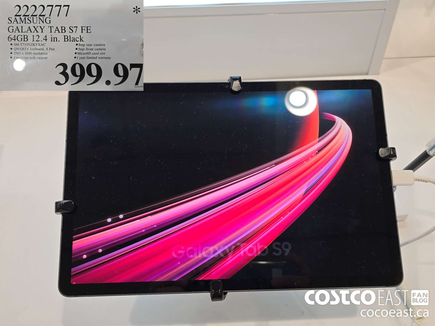 2222777 SAMSUNG GALAXY TAB S7 FE 64GB 12.4 IN. BLACK $399.97