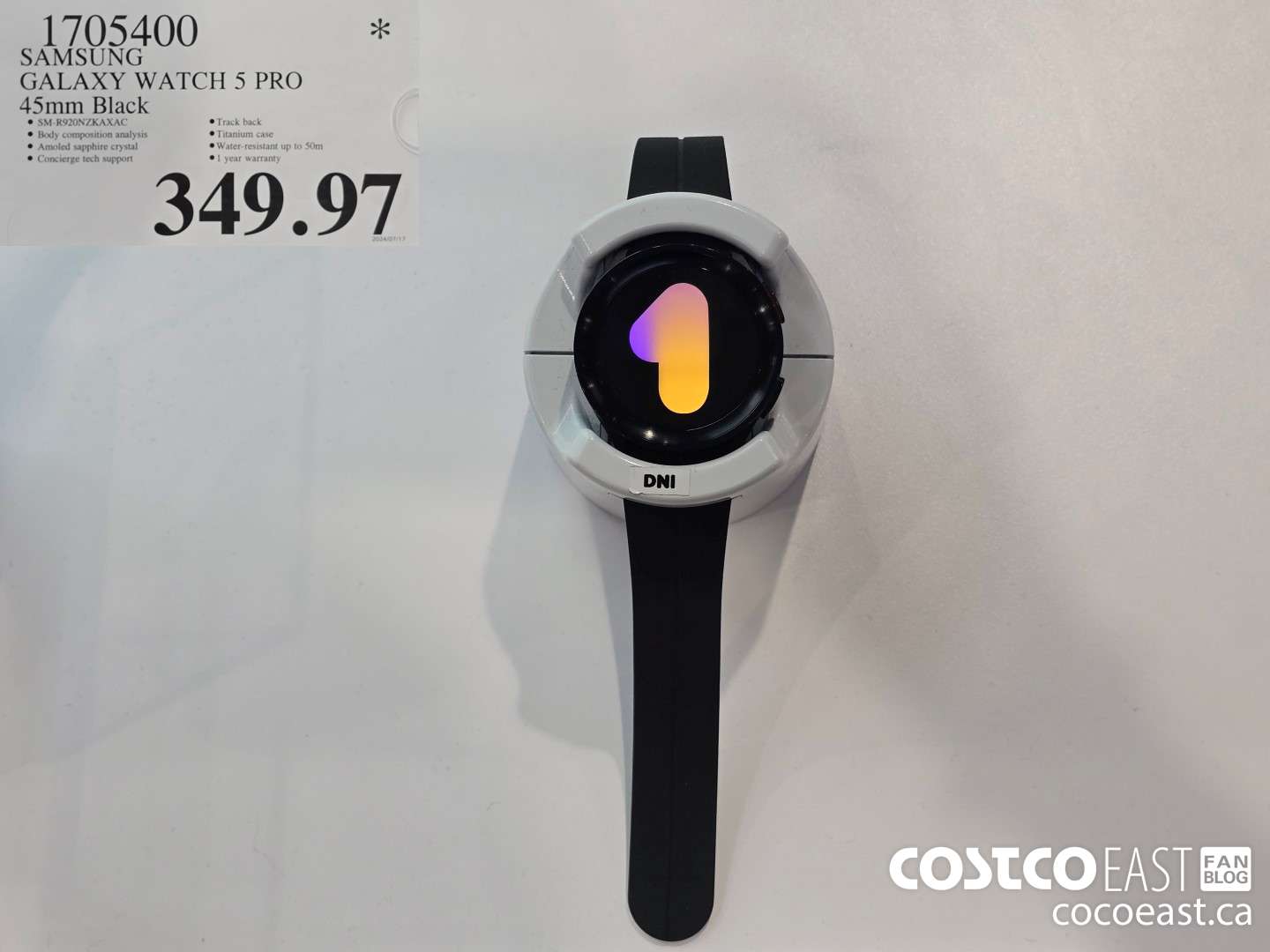 1705400 SAMSUNG GALAXY WATCH 5 PRO 45mm Black $347.97