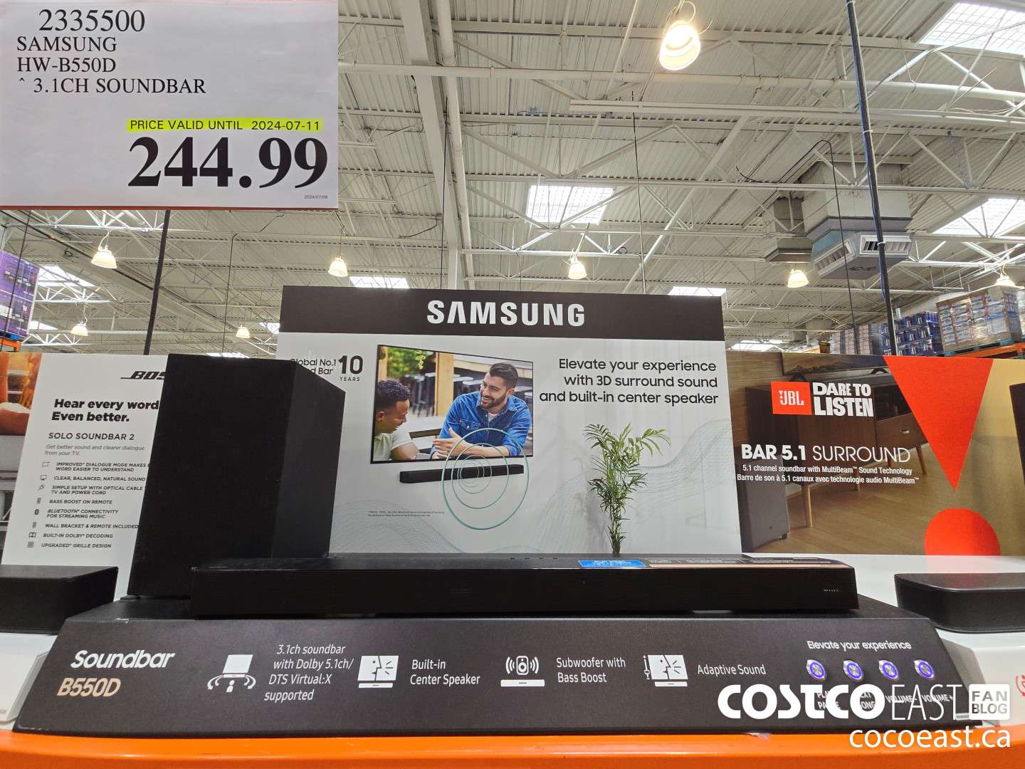 2335500 SAMSUNG HW-B550D SOUNDBAR 3.1 CH $244.99