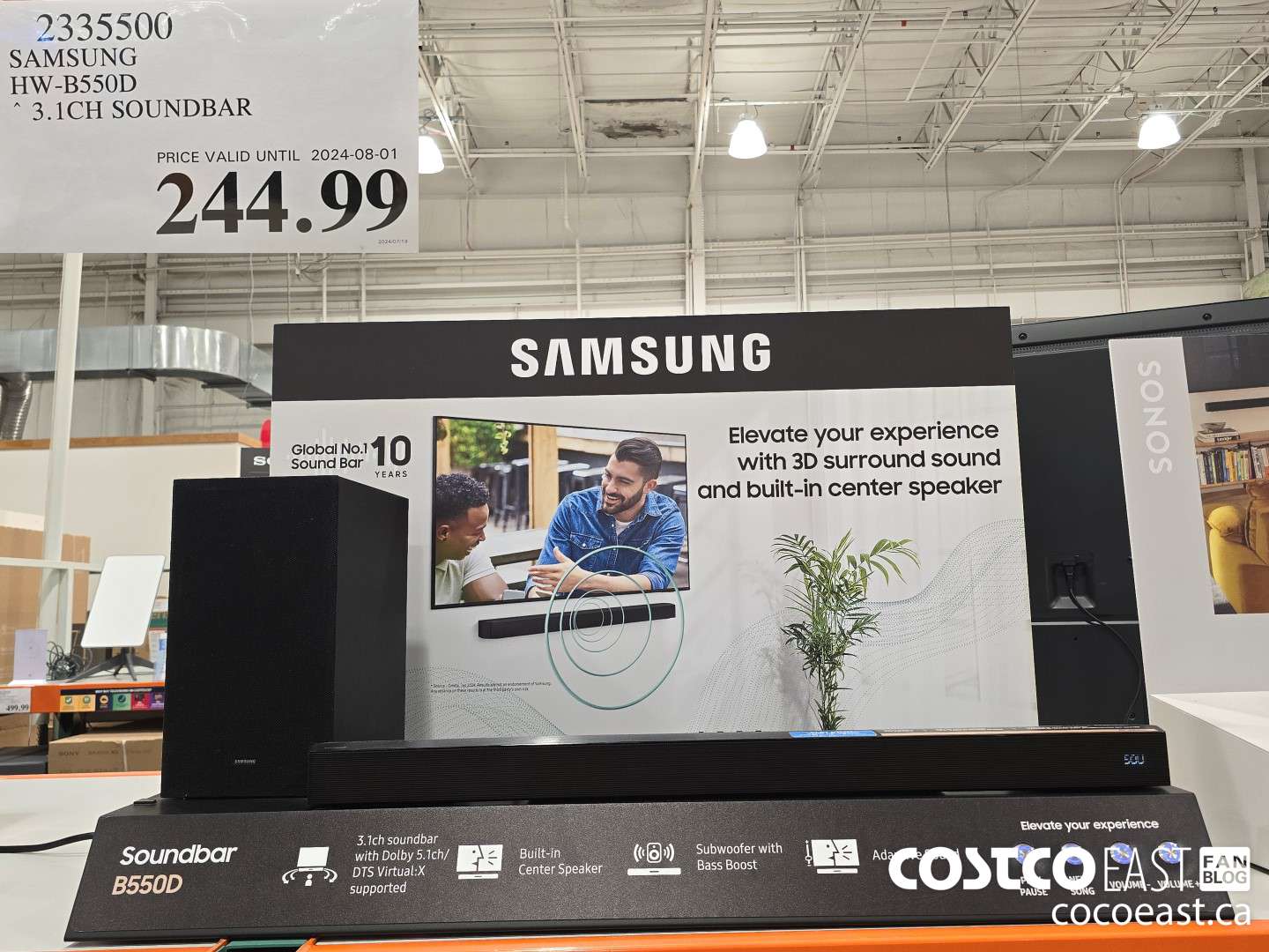 2335500 SAMSUNG HW-B550D SOUNDBAR 3.1 CH $244.99