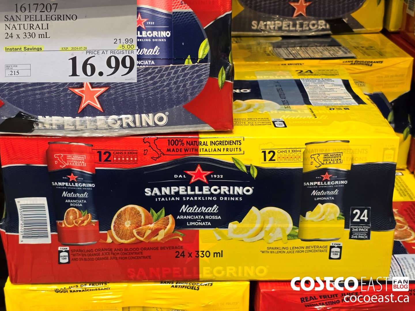 1617207 SAN PELLEGRINO NATURALI 24 x 330 mL ($5.00 INSTANT SAVINGS EXPIRES ON 2024-07-28) $16.99