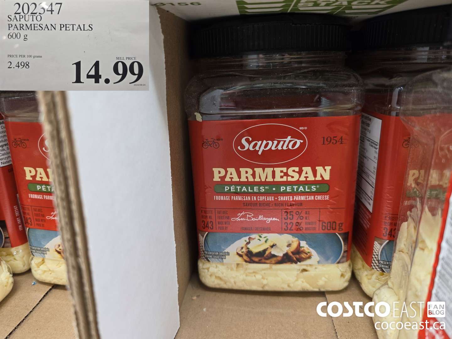 202347 SAPUTO PARMESAN PETALS 600 G $14.99