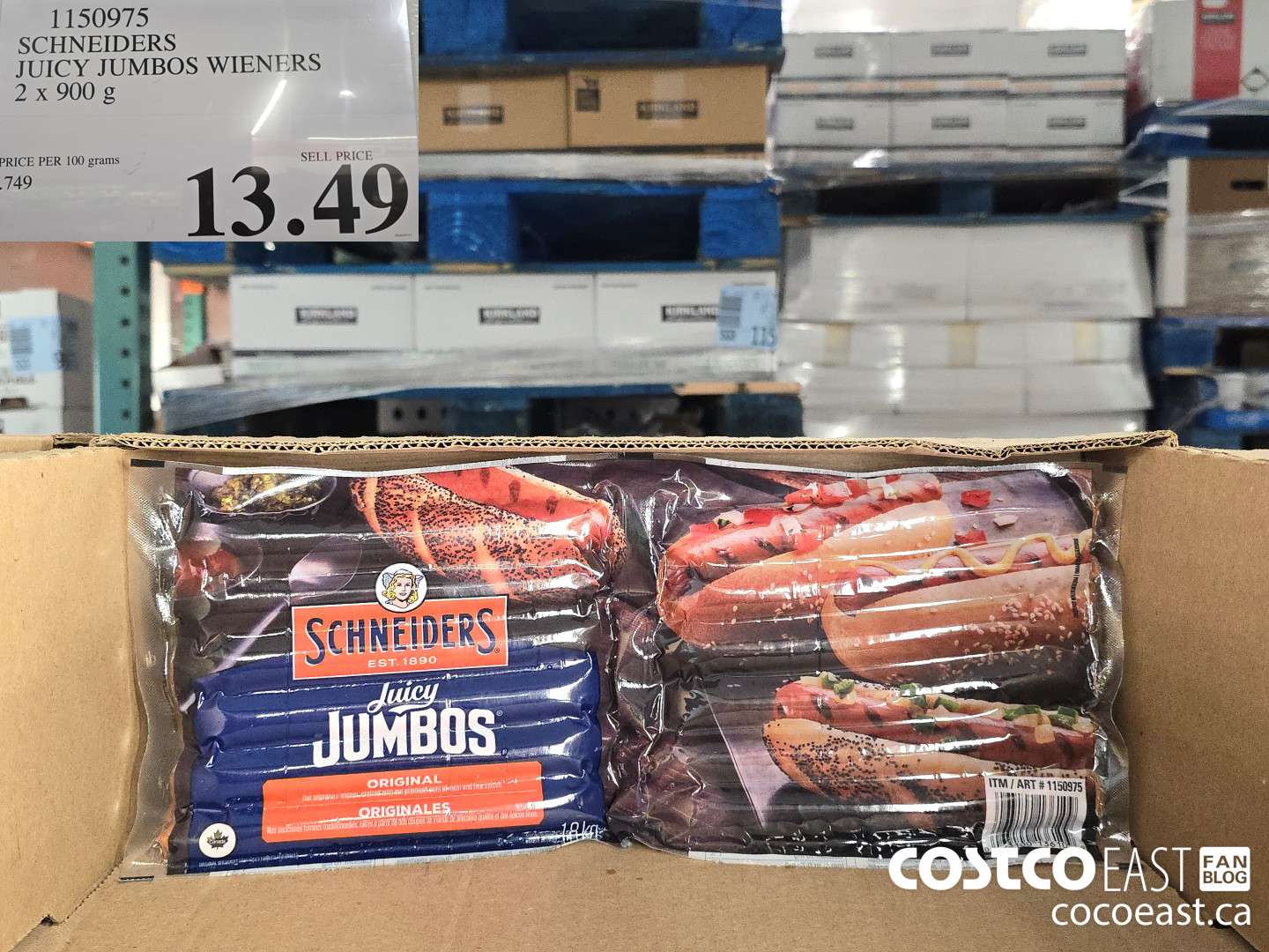 1150975 SCHNEIDERS JUICY JUMBOS WIENERS 2 x 900 g $13.49