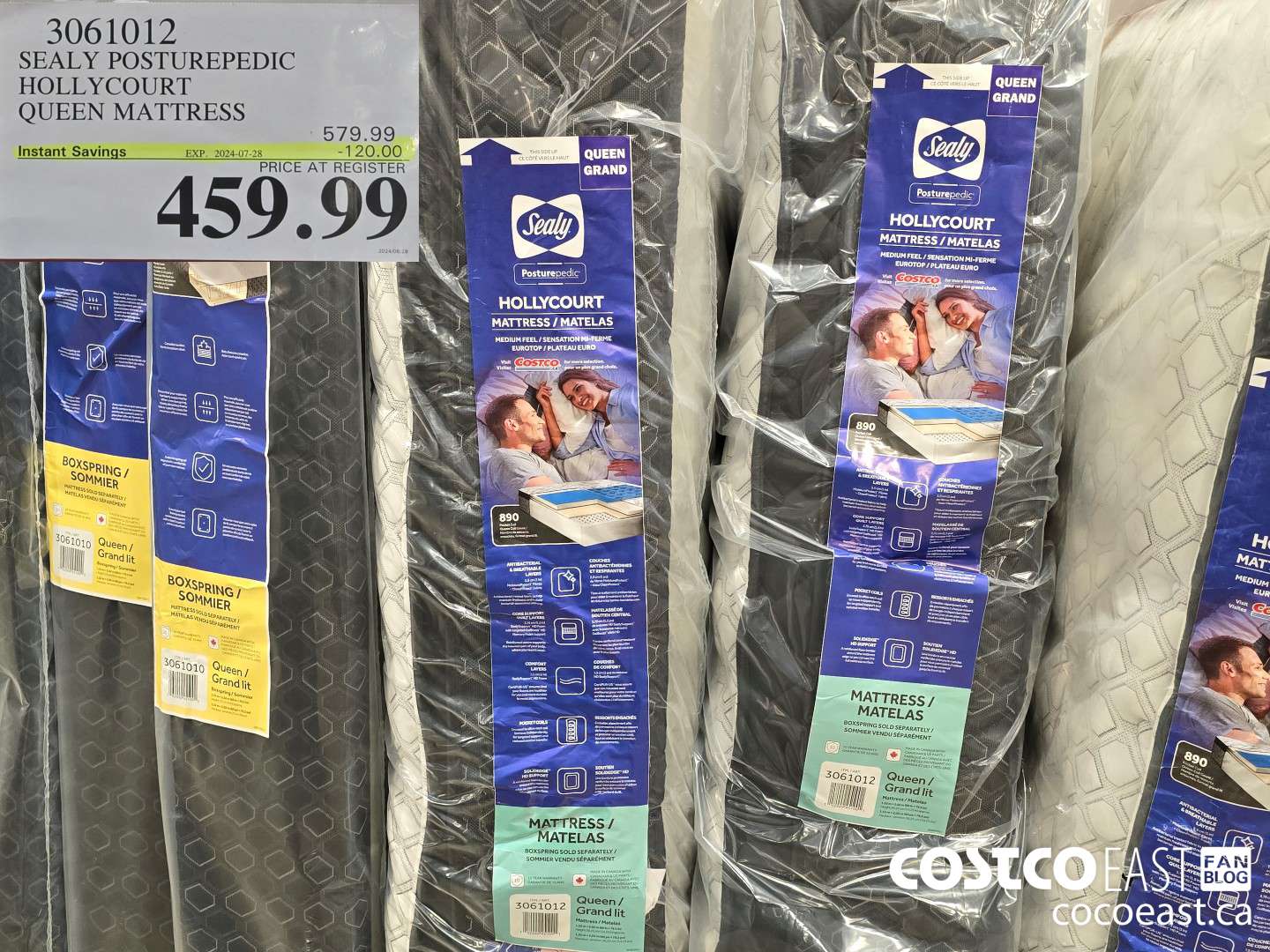 3061012 SEALY POSTUREPEDIC HOLLYCOURT QUEEN MATTRESS ($120.00 INSTANT SAVINGS EXPIRES ON 2024-07-28) $459.99