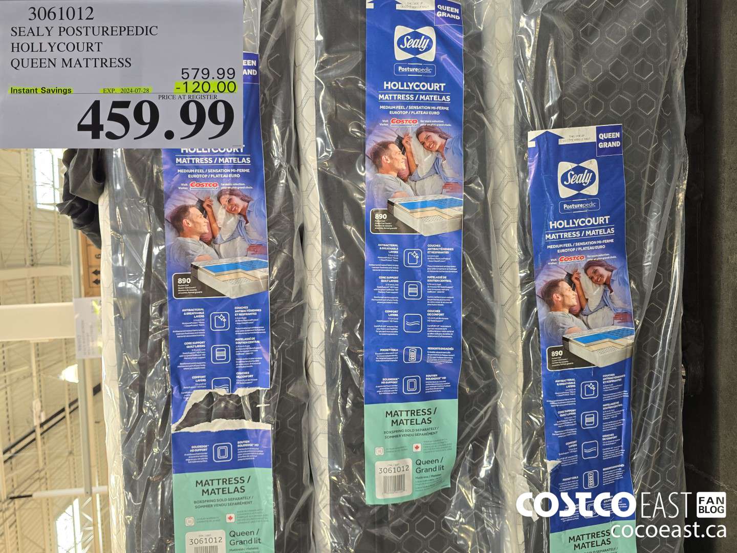 3061012 SEALY POSTUREPEDIC HOLLYCOURT QUEEN MATTRESS ($120.00 INSTANT SAVINGS EXPIRES ON 2024-07-28) $459.99