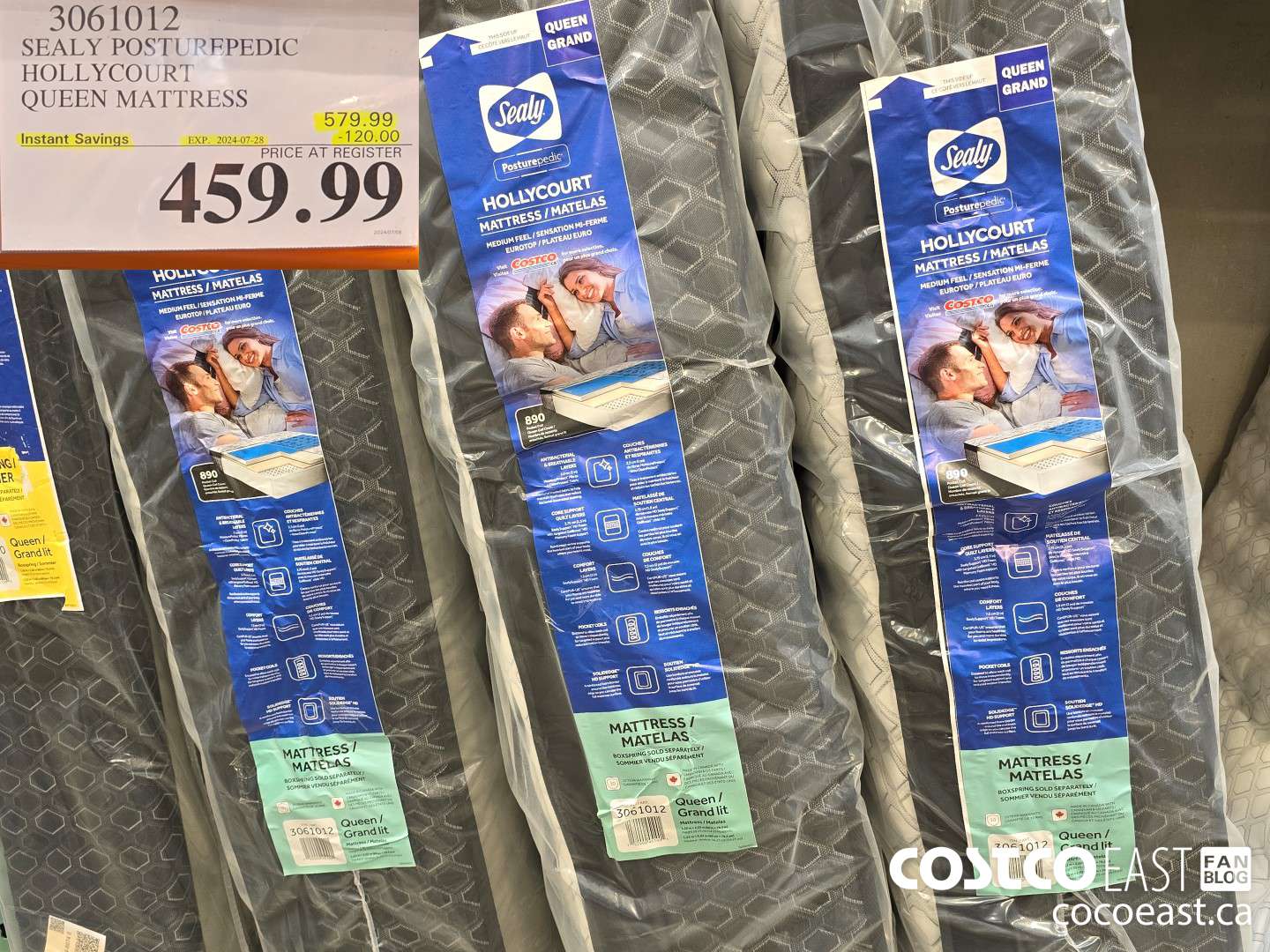 3061012 SEALY POSTUREPEDIC HOLLYCOURT QUEEN MATTRESS ($120.00 INSTANT SAVINGS EXPIRES ON 2024-07-28) $459.99