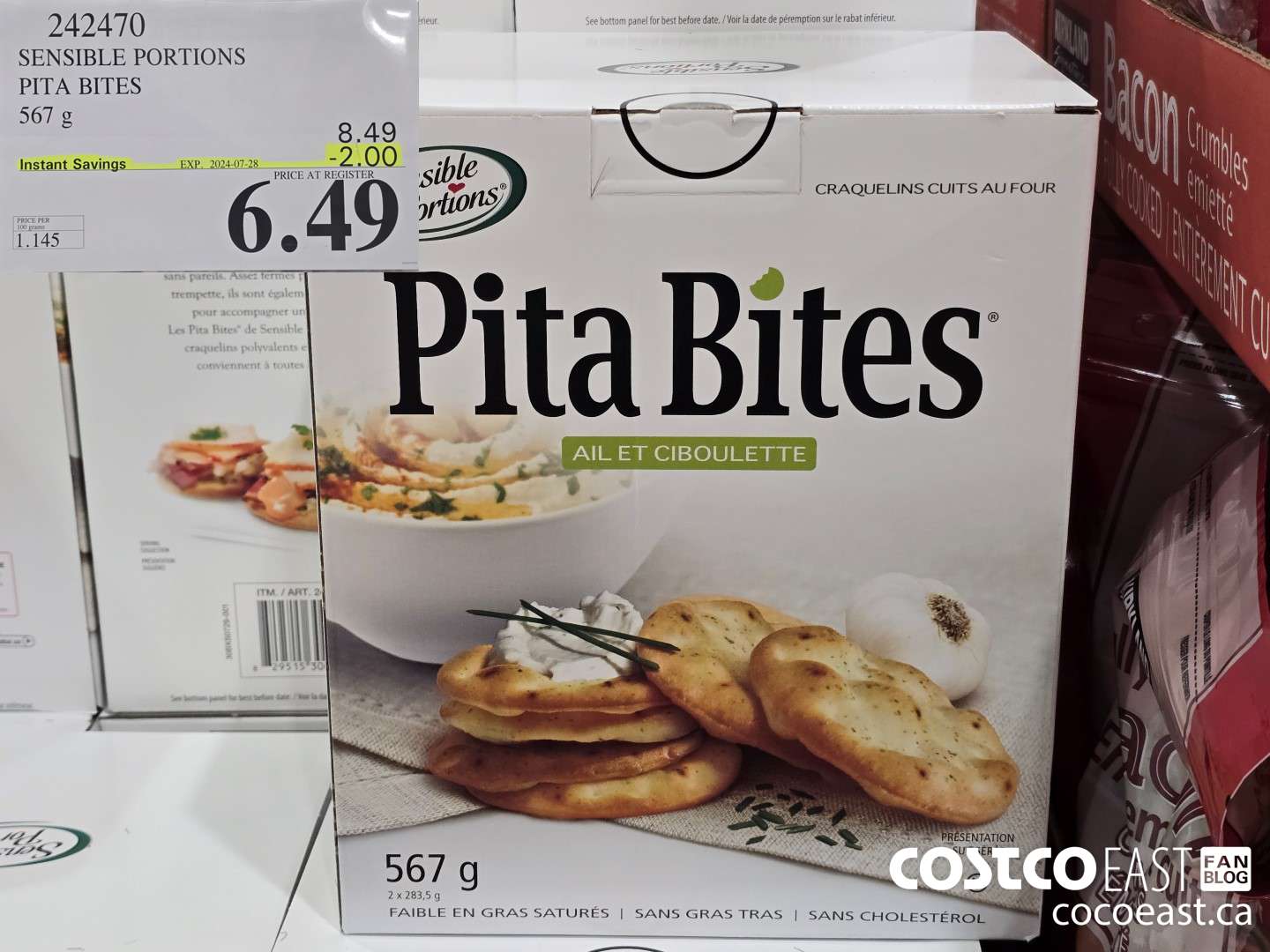 242470 SENSIBLE PORTIONS PITA BITES 567 g ($2.00 INSTANT SAVINGS EXPIRES ON 2024-07-28) $6.49