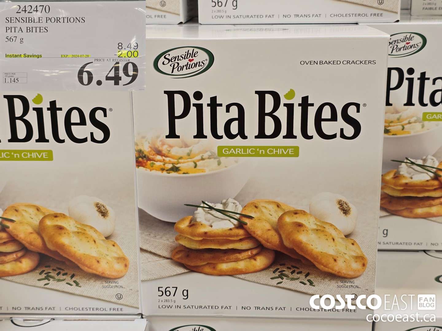 242470 SENSIBLE PORTIONS PITA BITES 567 g ($2.00 INSTANT SAVINGS EXPIRES ON 2024-07-28) $6.49