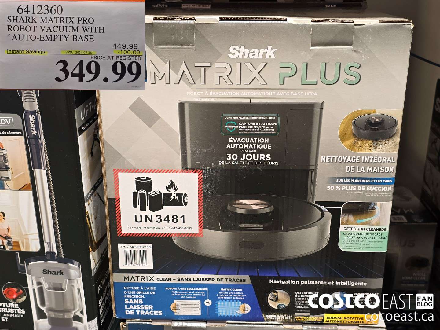 6412360 SHARK MATRIX PRO ROBOT VACUUM WITH AUTO-EMPTY BASE ($100.00 INSTANT SAVINGS EXPIRES ON 2024-07-28) $349.99