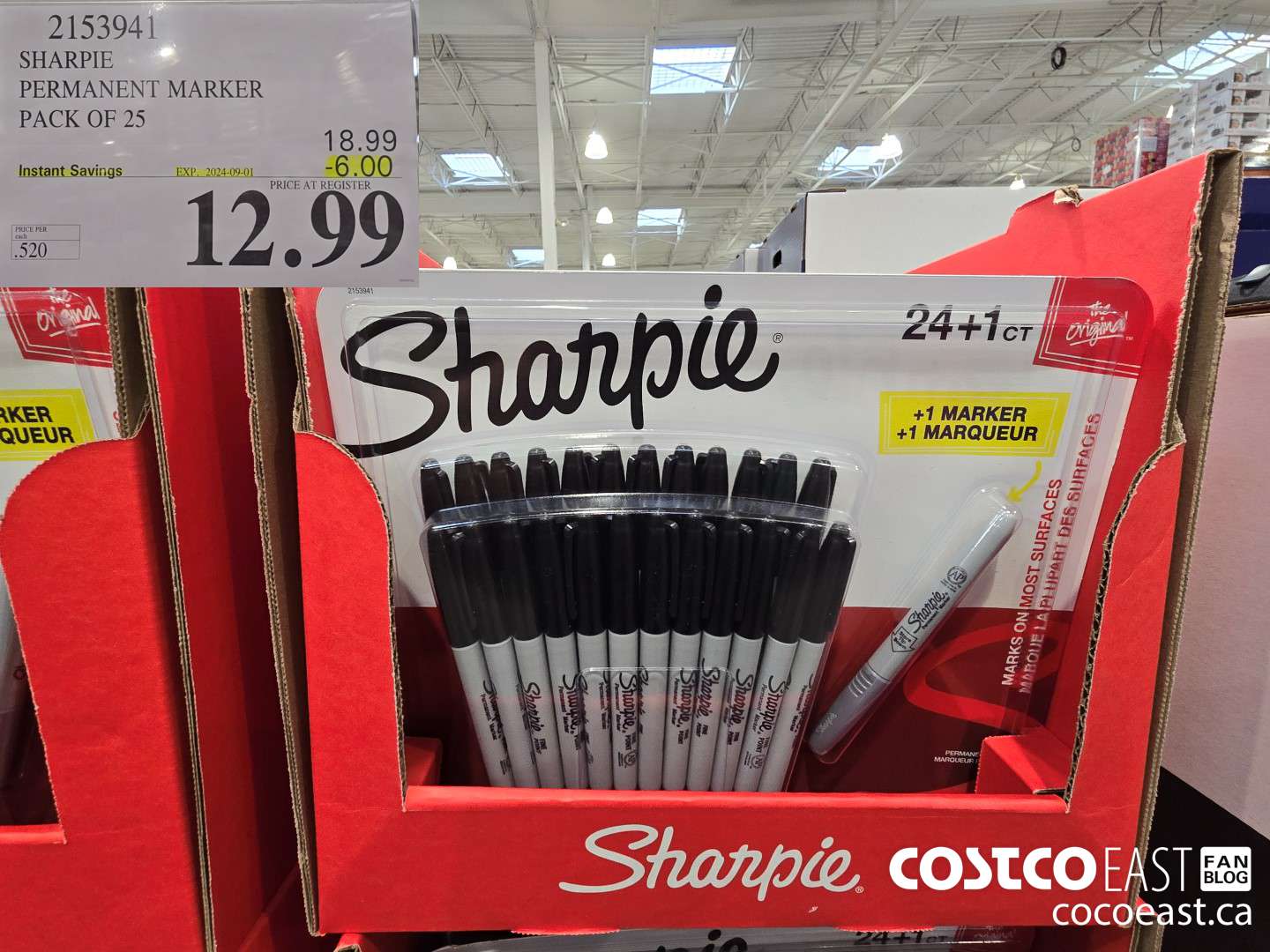 2153941 SHARPIE PERMANENT MARKER PACK OF 25 ($6.00 INSTANT SAVINGS EXPIRES ON 2024-09-01) $12.99