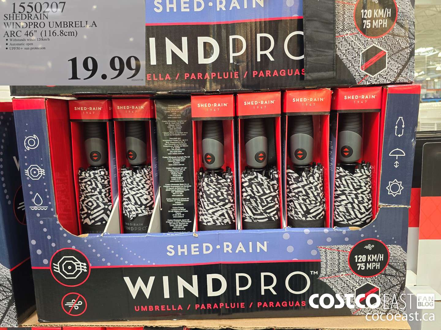 1550207 SHEDRAIN WINDPRO UMBRELLA ARC 46