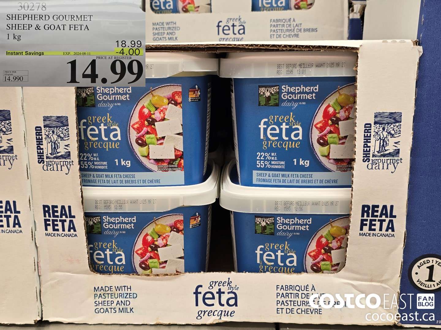 30278 SHEPHERD GOURMET SHEEP & GOAT FETA 1 kg 20248-08-11 ($4.00 INSTANT SAVINGS) $14.99