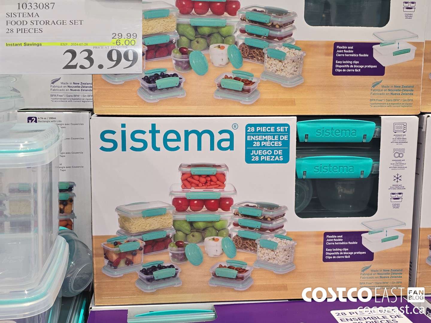 1033087 SISTEMA FOOD STORAGE SET 28 PIECE ($6.00 INSTANT SAVINGS EXPIRES ON 2024-07-28) $23.99