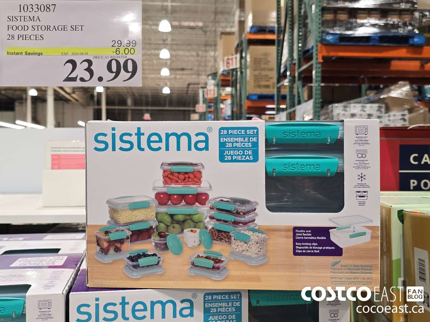 1033087 SISTEMA FOOD STORAGE SET 28 PIECE ($6.00 INSTANT SAVINGS EXPIRES ON 2024-08-04) $23.99
