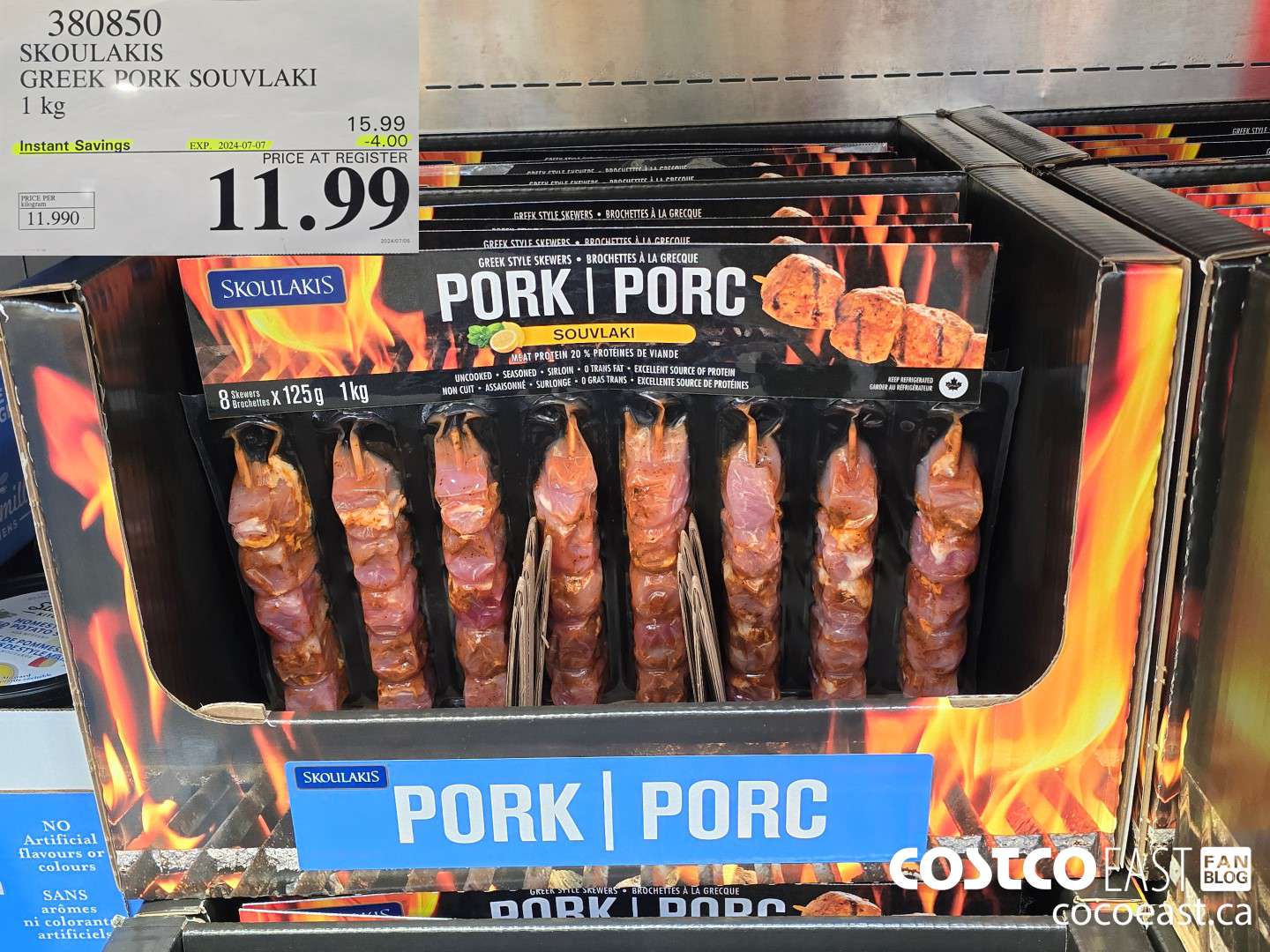 380850 SKOULAKIS GREEK PORK SOUVLAKI 1 KG ($4.00 INSTANT SAVINGS EXPIRES ON 2024-07-07) $11.99