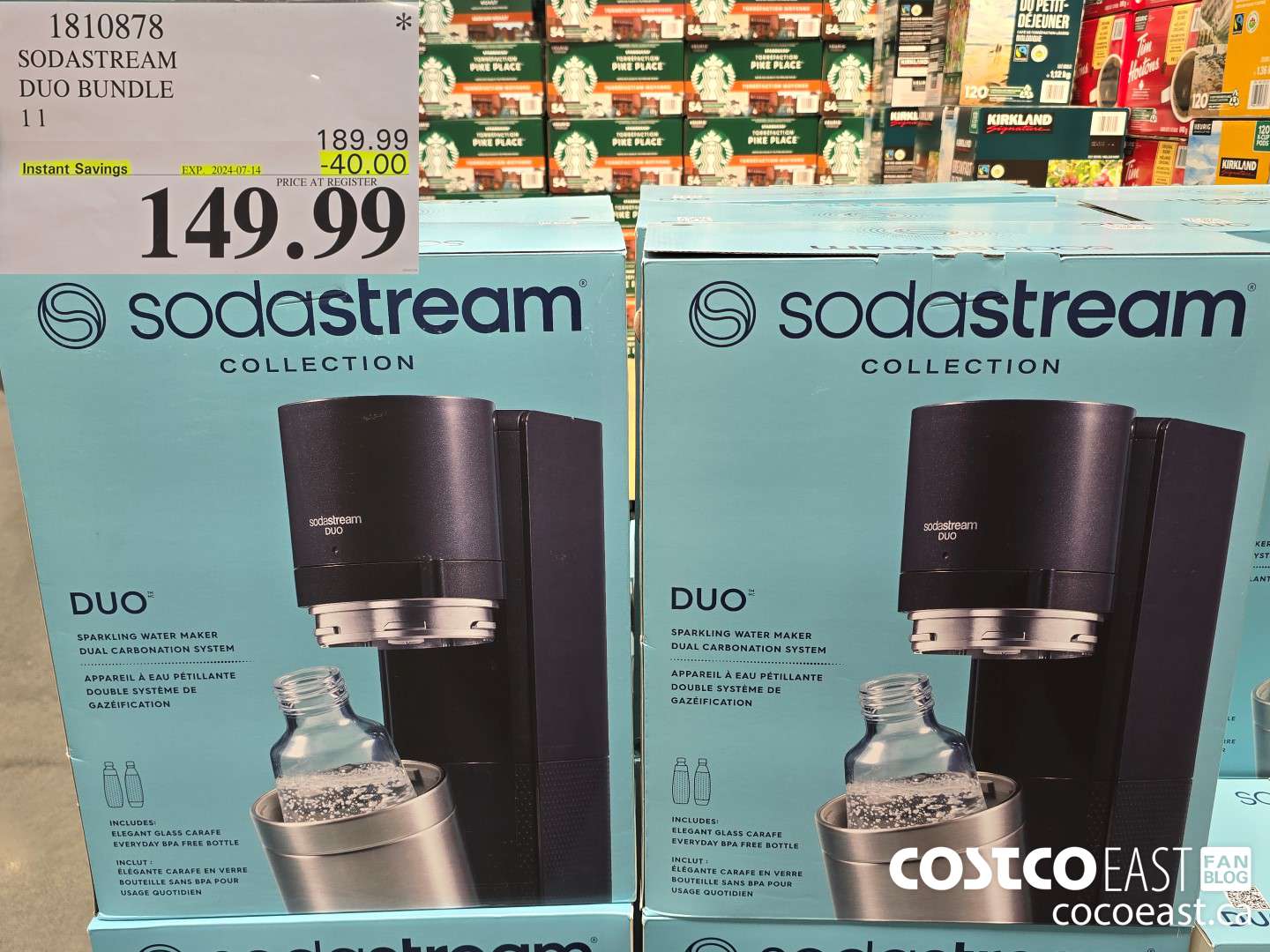 1810878 SODASTREAM DUO BUNDLE 11 ($40.00 INSTANT SAVINGS EXPIRES ON 2024-07-14) $149.99