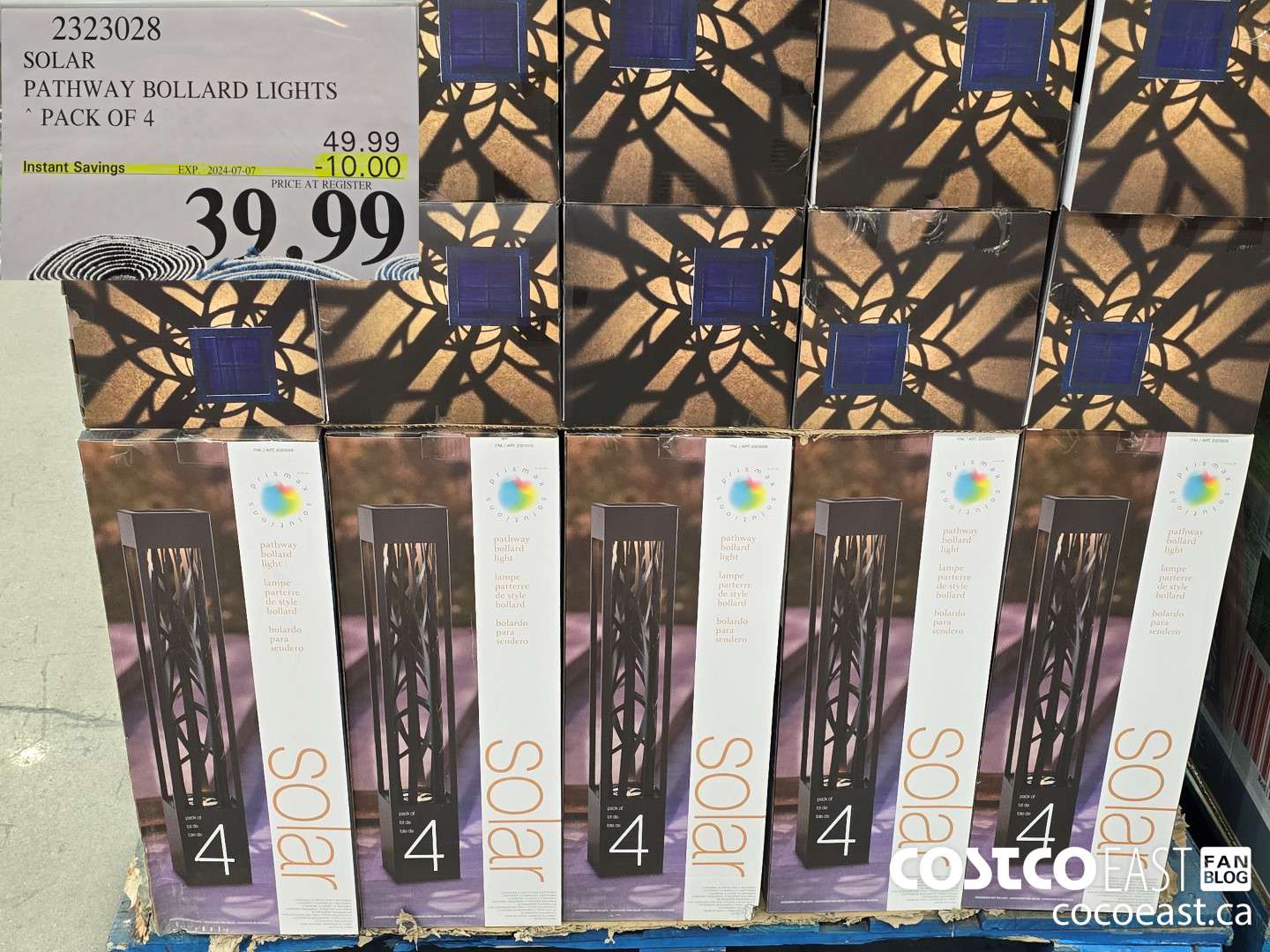 2323028 SOLAR PATHWAY BOLLARD LIGHTS | “ PACK OF 4 | Instant Savings EXP. 2024-07-07 a : OO PRICE AT REGISTER | ee GI OR, ions Ma prea ystaee Ne ze LOPE Ses ( Ra — »-* 7 pu one ar we a , ~ . , — ‘es . i eg, | ee cee  $49.99