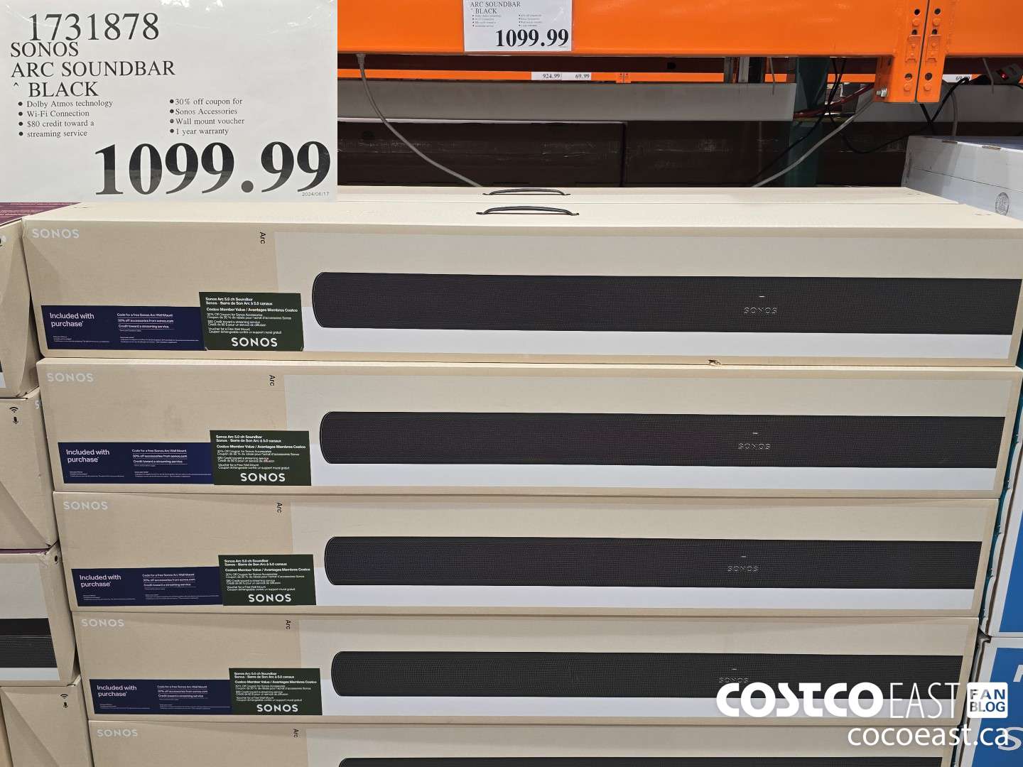 1731878 SONOS ARC SOUNDBAR BLACK $1099.99