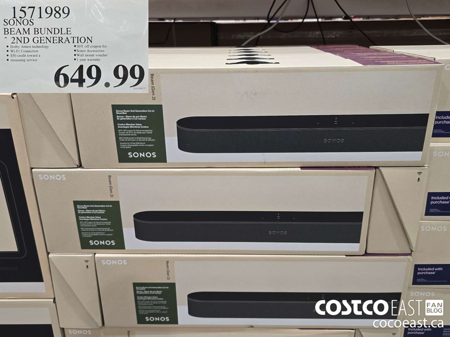 1571989 SONOS BEAM BUNDLE 2ND GENERATION $649.99