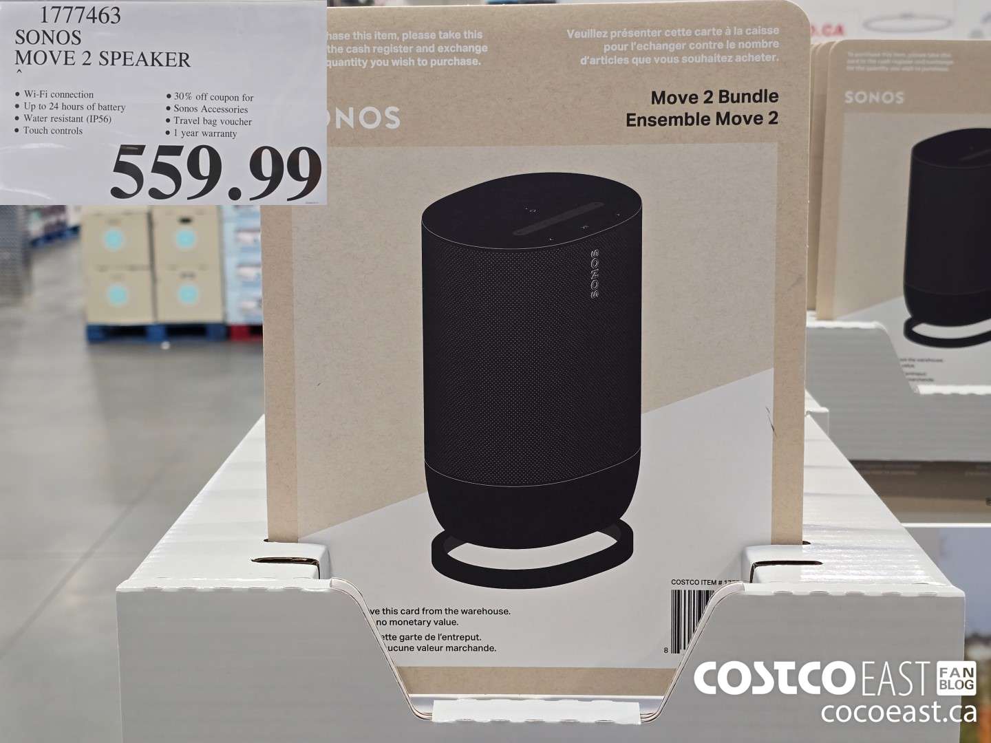 1777463 SONOS MOVE 2 SPEAKER $559.99
