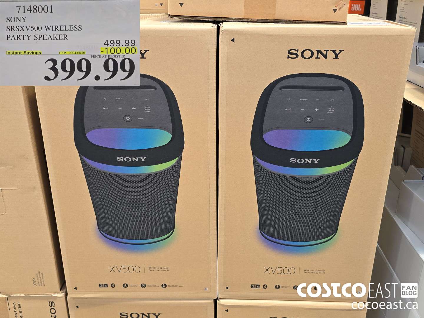 7148001 SONY SRSXV500 WIRELESS PARTY SPEAKER ($100.00 INSTANT SAVINGS EXPIRES ON 2024-08-01) $399.99