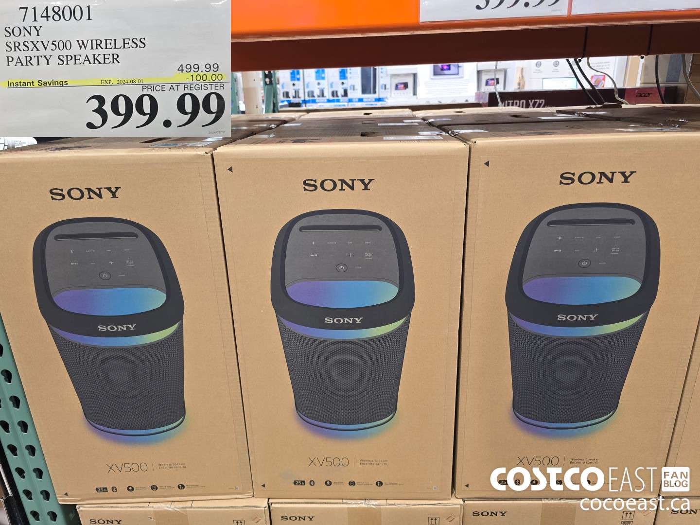 7148001 SONY SRSXV500 WIRELESS PARTY SPEAKER ($100.00 INSTANT SAVINGS EXPIRES ON 2024-08-01) $399.99