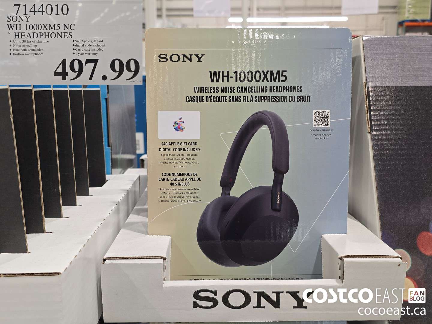 7144010 SONY WH-1000XM5 NC HEADPHONES $497.99