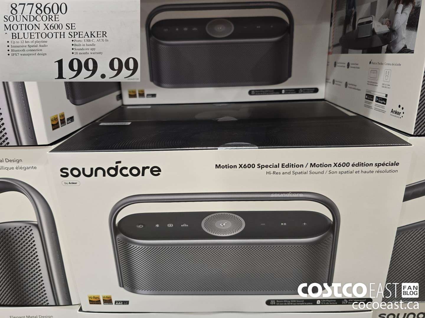 8778600 SOUNDCORE MOTION X600 SE BLUETOOTH SPEAKER $199.99