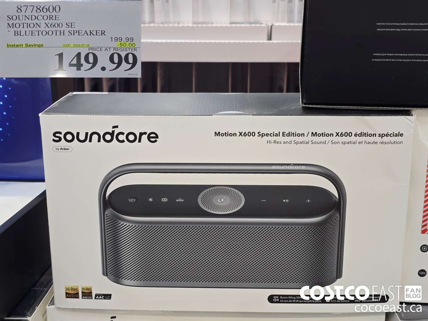 8778600 SOUNDCORE MOTION X600 SE * BLUETOOTH SPEAKER ($50.00 INSTANT SAVINGS EXPIRES ON 2024-07-28) $149.99