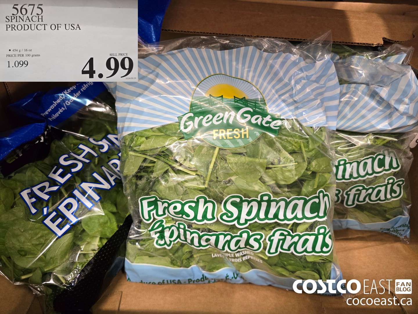 5675 SPINACH PRODUCT OF USA $4.99