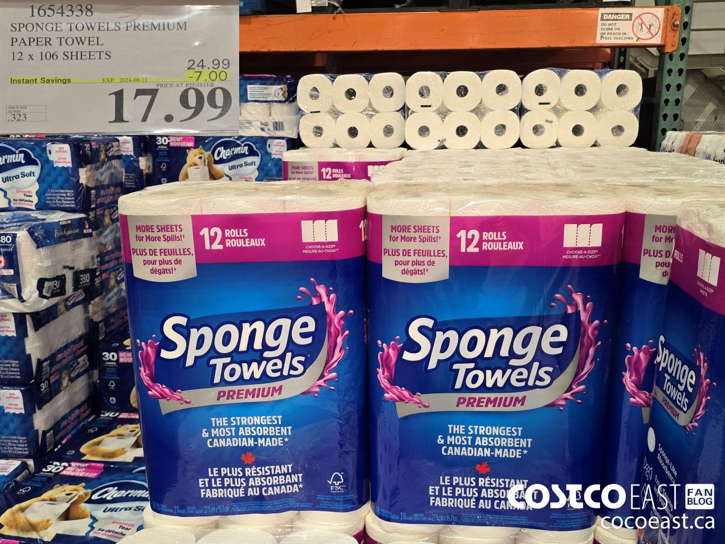 1654338 SPONGE TOWELS PREMIUM PAPER TOWEL 12 x 106 SHEETS ($7.00 INSTANT SAVINGS EXPIRES ON 2024-08-11) $17.99
