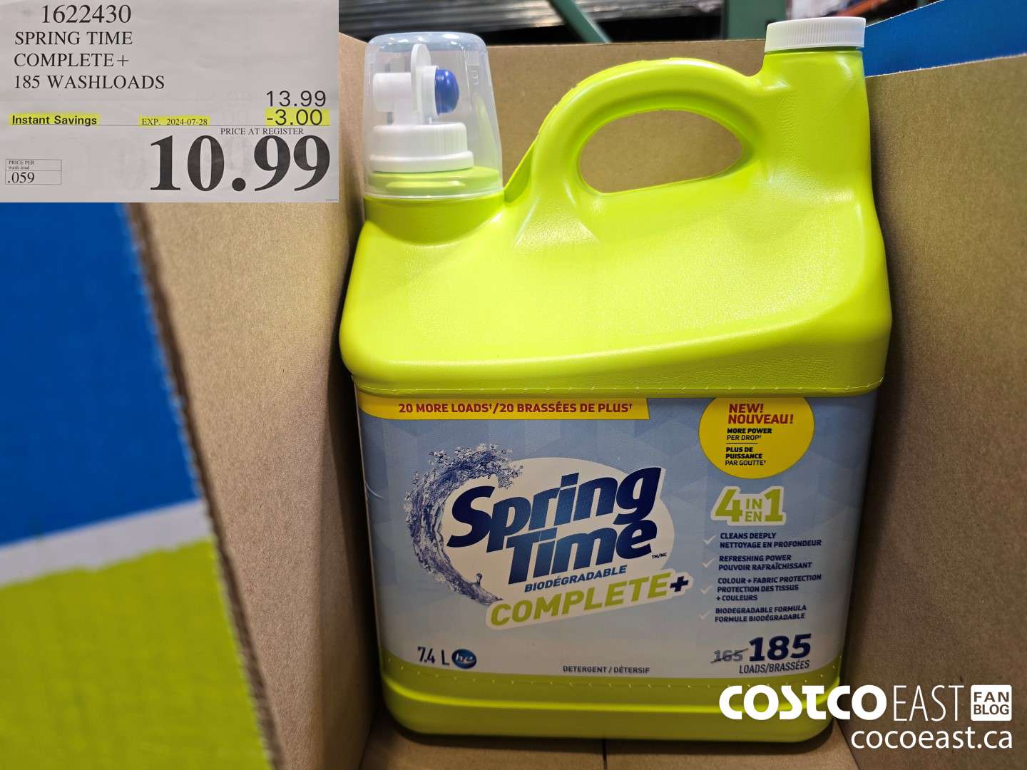 1622430 SPRING TIME COMPLETE+ 185 washloads ($3.00 INSTANT SAVINGS EXPIRES ON 2024-07-28) $10.99