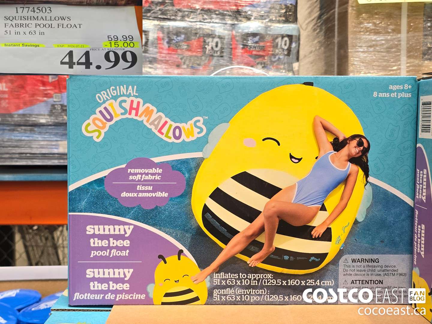 1774503 SQUISHMALLOWS FABRIC POOL FLOAT 51 IN X 63 IN ($15.00 INSTANT SAVINGS EXPIRES ON 2024-07-21) $44.99