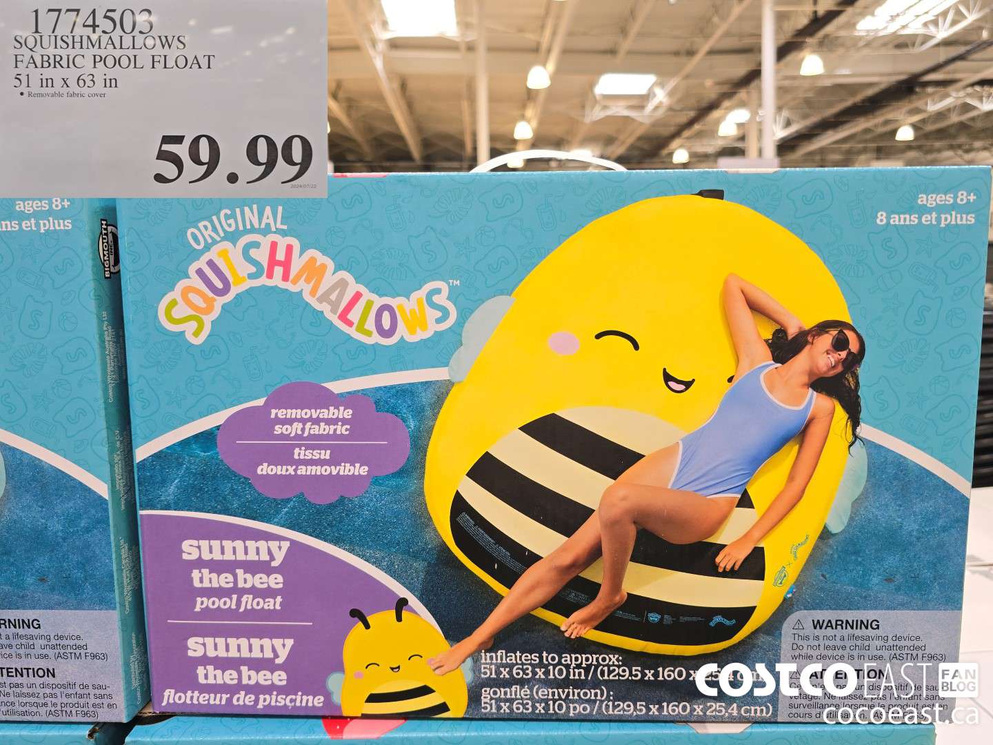 1774503 SQUISHMALLOWS FABRIC POOL FLOAT 51 IN X 63 IN $59.99