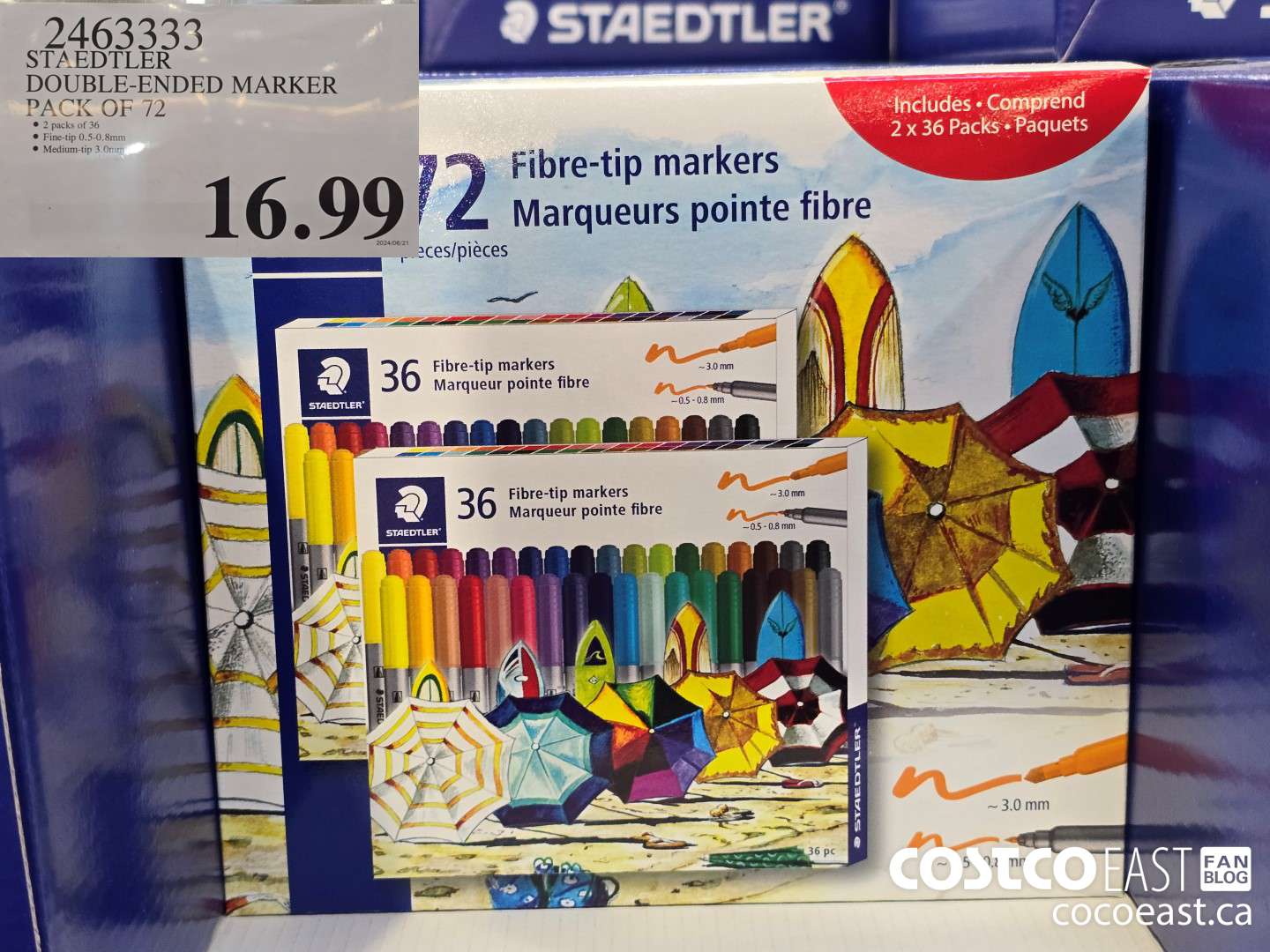 2463333 STAEDTLER DOUBLE-ENDED MARKER PACK OF 72 $16.99