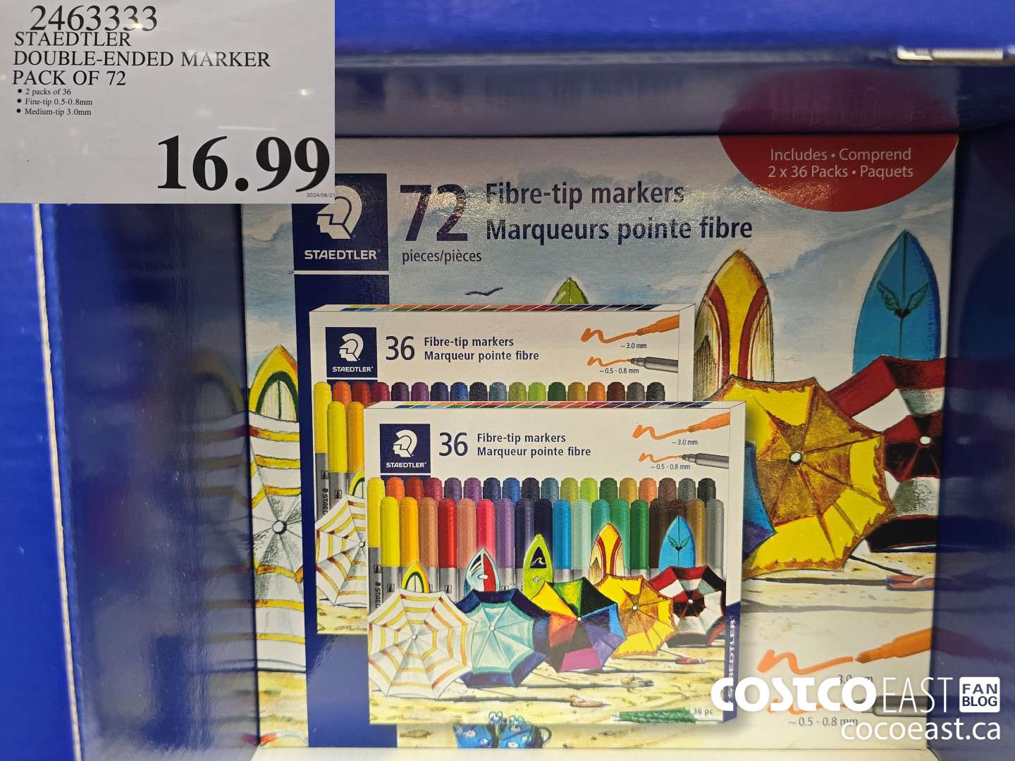 2463333 STAEDTLER DOUBLE-ENDED MARKER PACK OF 72 $16.99