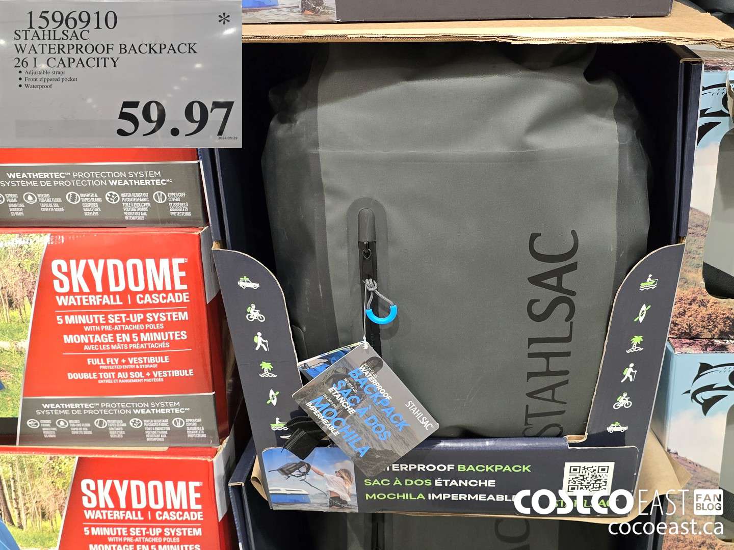 1596910 STAHLSAC WATERPROOF BACKPACK 26 L CAPACITY $59.97