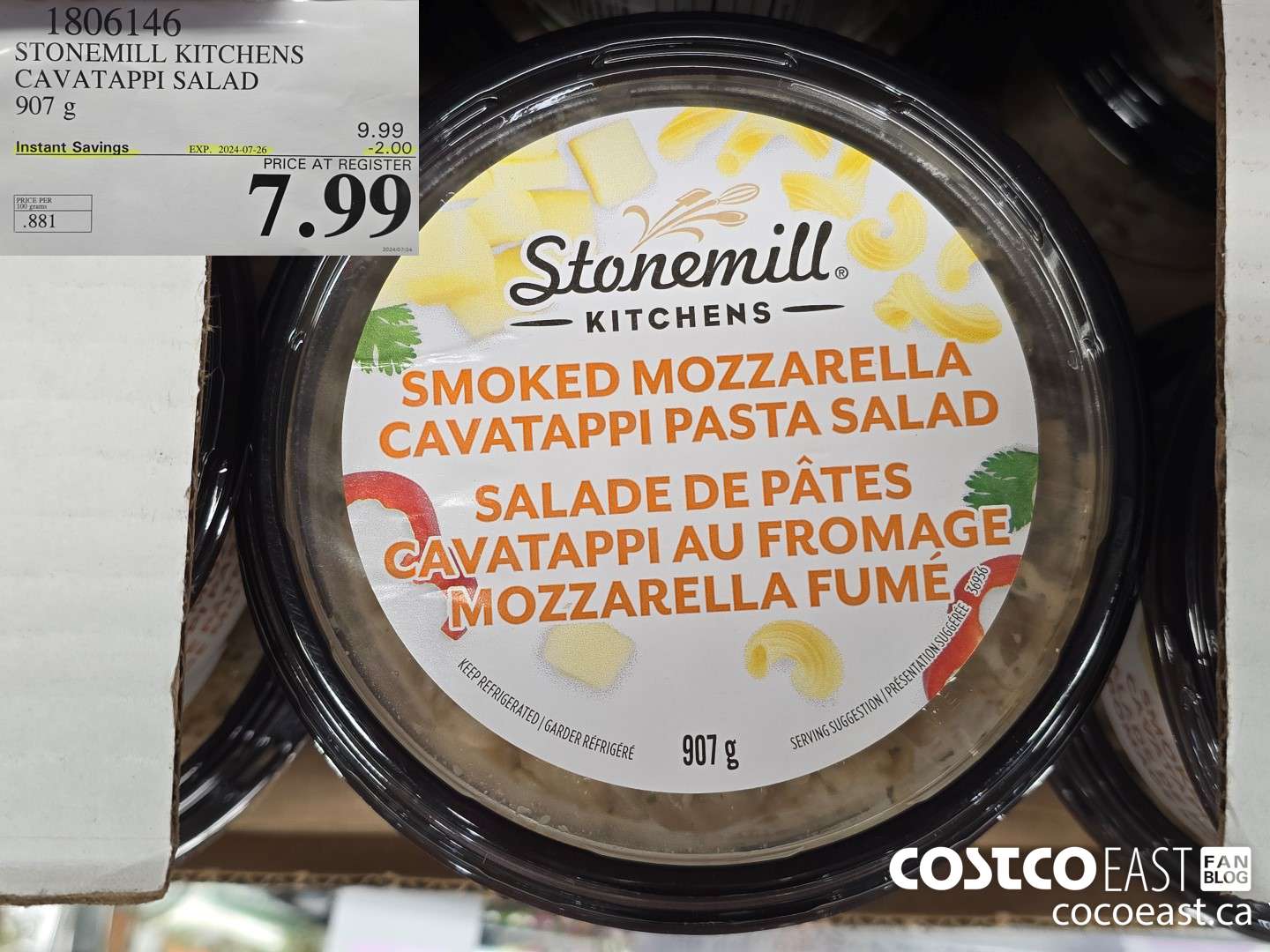 1806146 STONEMILL KITCHENS CAVATAPPI SALAD 907 G ($2.00 INSTANT SAVINGS EXPIRES ON 2024-07-26) $7.99