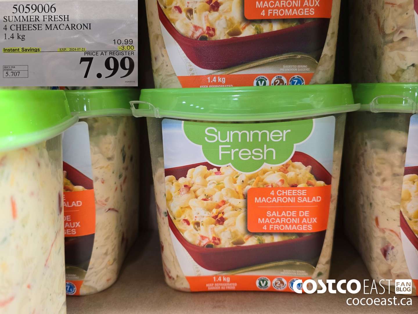 5059006 SUMMER FRESH 4 CHEESE MACARONI 1.4 kg ($3.00 INSTANT SAVINGS EXPIRES ON 2024-07-21) $7.99