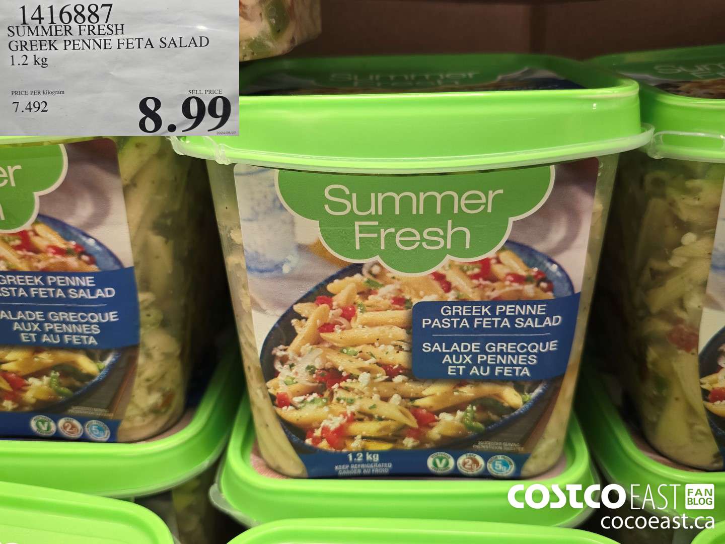 1416887 SUMMER FRESH GREEK PENNE FETA SALAD 1.2 KG $8.99