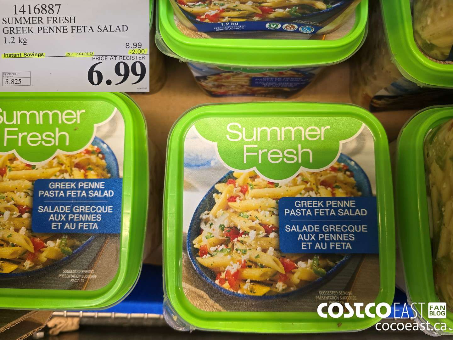 1416887 SUMMER FRESH GREEK PENNE FETA SALAD 1.2 KG ($2.00 INSTANT SAVINGS EXPIRES ON 2024-07-28) $6.99