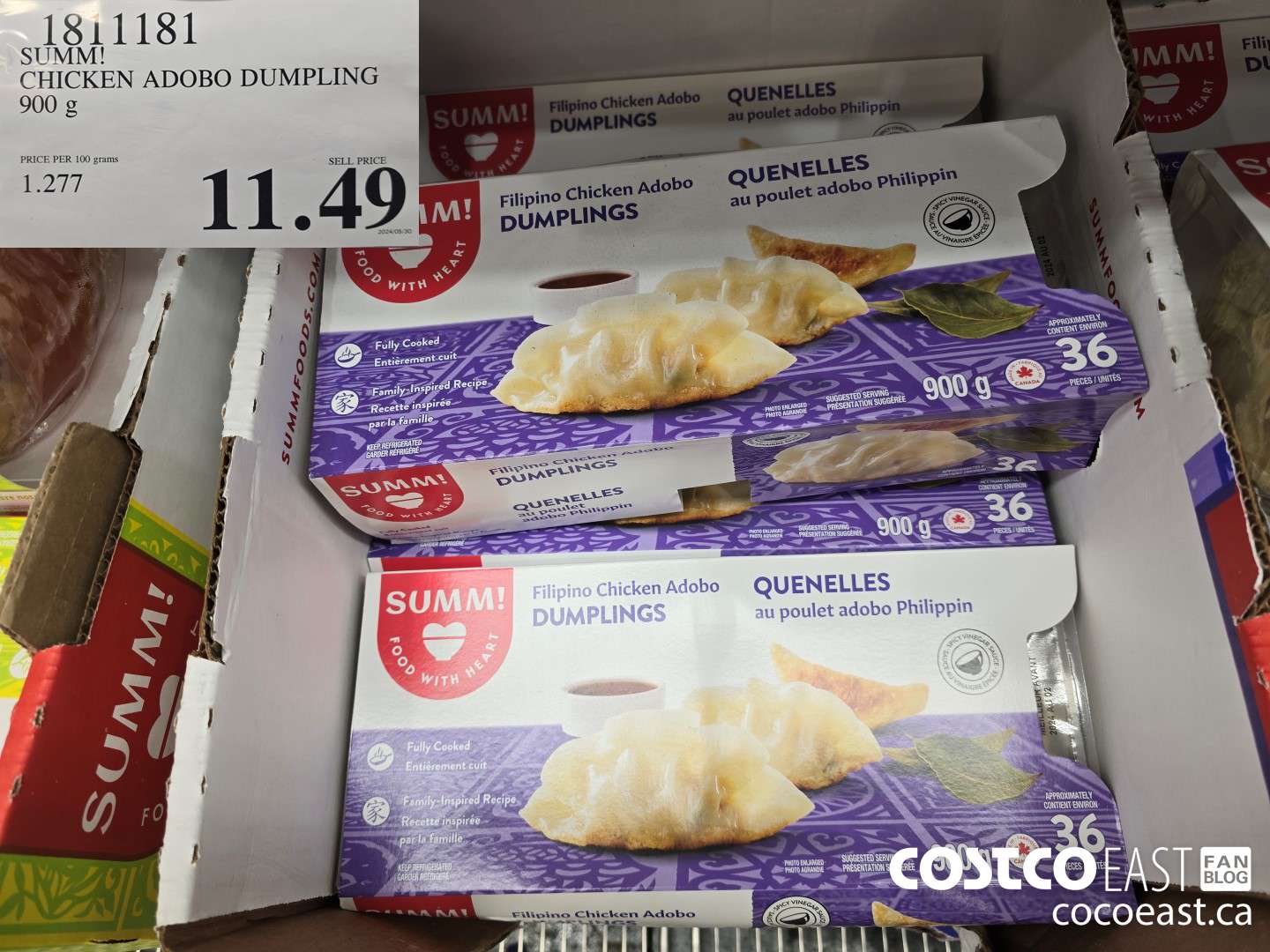 1811181 SUMM! CHICKEN ADOBO DUMPLING 900 G $11.49