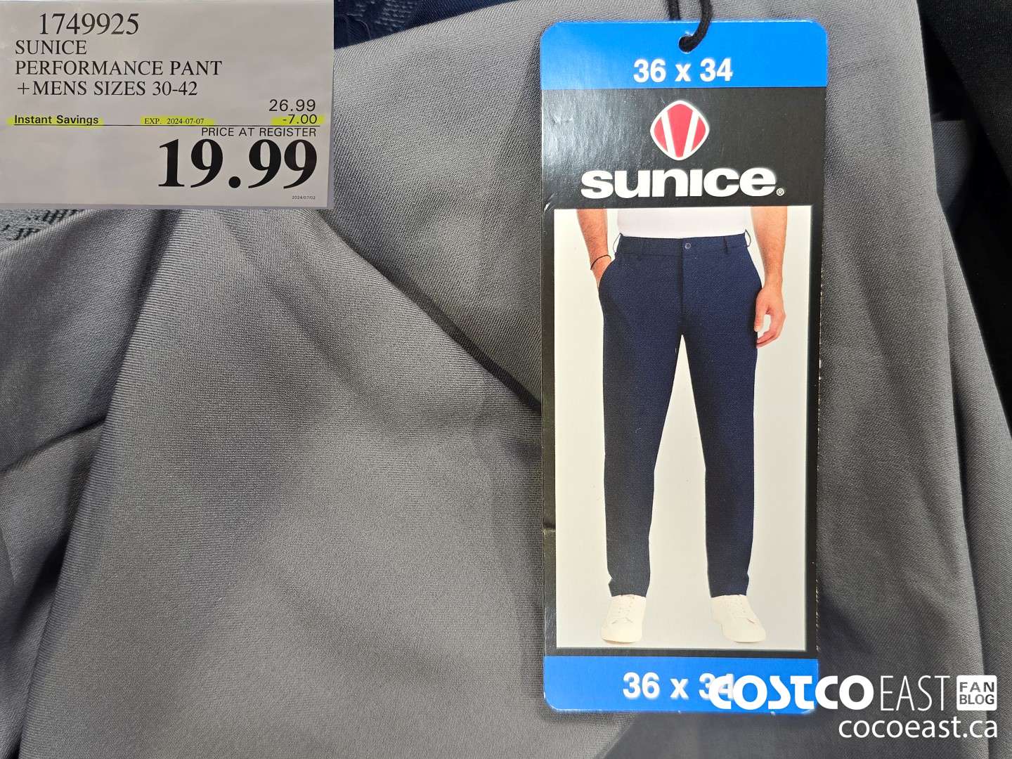 1749925 SUNICE PERFORMANCE PANT + MENS SIZES 30-42 ($7.00 INSTANT SAVINGS EXPIRES ON 2024-07-07) $19.99