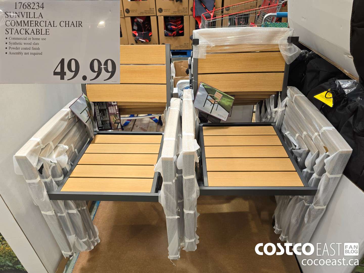 1768234 SUNVILLA COMMERCIAL CHAIR STACKABLE $49.99